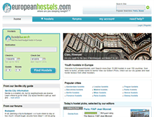 Tablet Screenshot of europeanhostels.com